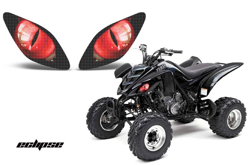 AMR Racing ATV Headlight Eye Graphics Decal Cover Compatible with Yamaha Raptor 660 2001-2005 Eclipse Red